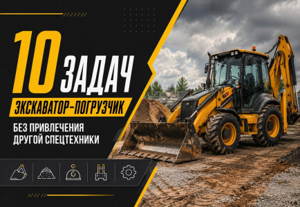 10 задач, которые способен выполнить экскаватор-погрузчик без привлечения другой спецтехники
