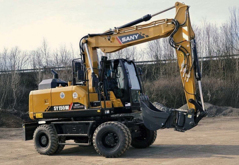 Аренда экскаватора SANY SY155W в Санкт-Петербурге и Ленинградской области